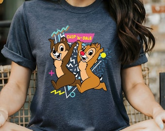 Retro Chip and Dale Shirt, Double Trouble 90's T-shirt, Disney Couple Sweatshirt, Disney Family Shirts, Disney Vacation Tee, Disneyland Tee