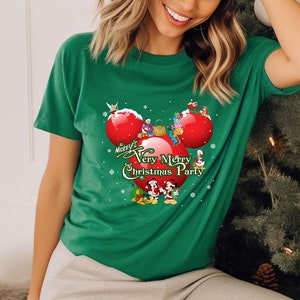 Christmas Mickey&#39;s Very Merry  Party Shirt, Disney Ball Mickey Head Christmas Shirt, Mickey And Friends Christmas Tee, Very Merry Christmas