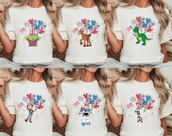 Toy Story Characters 4th Of July Shirt, Disney Patriotic Family Matching Shirt, Disney Patriotic Shirt, Disney Independence Day Trip