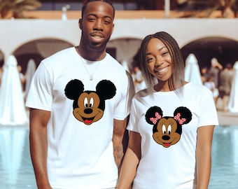 Afro Family T-shirts, African Mickey Mouse and Minnie Mouse Shirts
