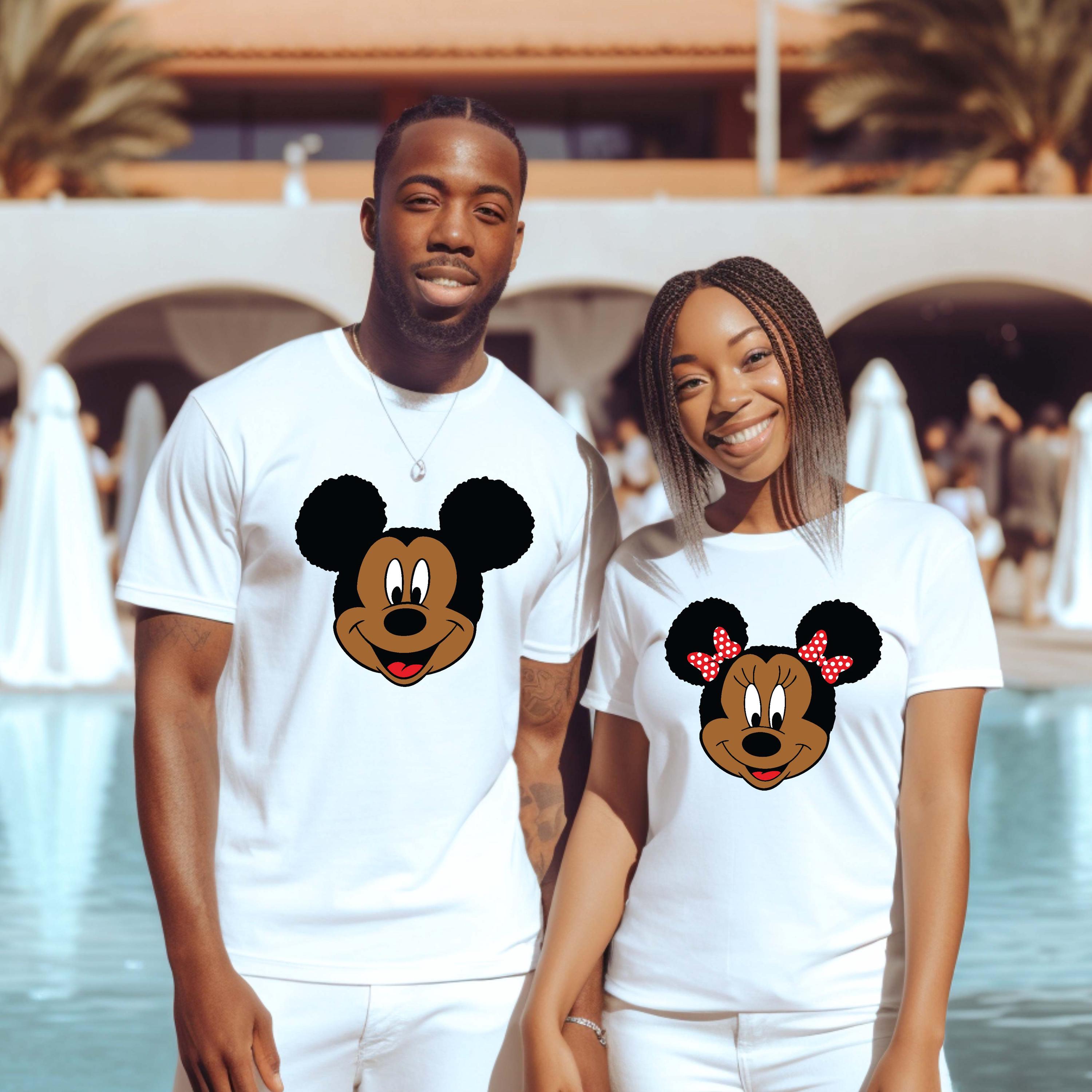 Afro Family T-shirts, African Mickey Mouse and Minnie Mouse Shirts