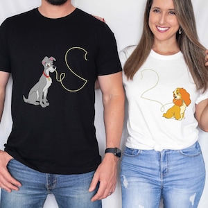 Lady And The Tramp Spaghetti Couples Shirt, Disney Couple Valentine's Day Matching Tee, Disneyland Trip Sweatshirt, Wedding Aniversary