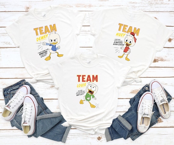 Team Duck Tales Shirt, Team Huey Dewey Louie Group Shirts, Disney