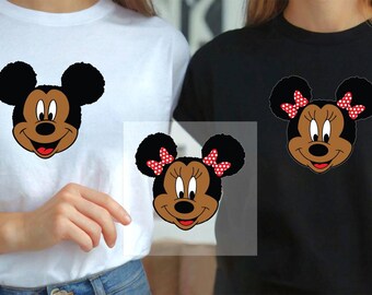 Afro Family Cartoon DTF Transfer, Ready To Press Heat Transfer