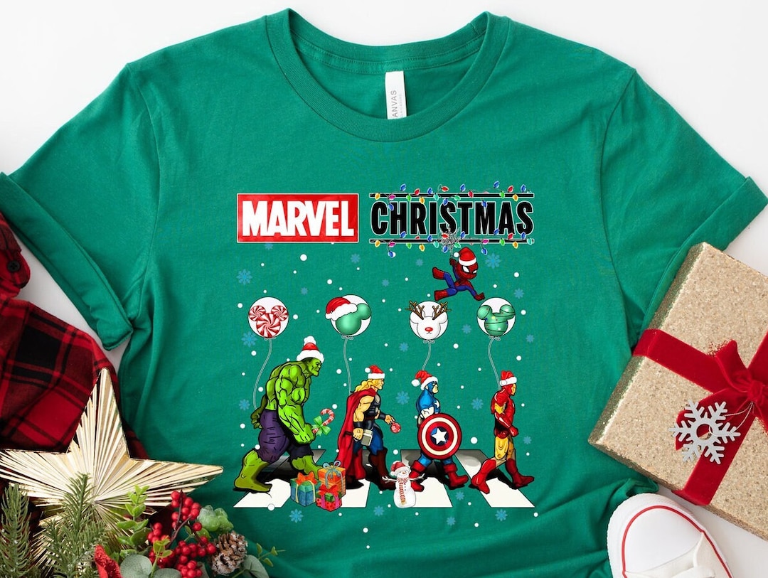 Marvel Christmas Shirt, Superhero Christmas Tee, Avengers Team Shirt, Marvel Tee, Avengers Fan