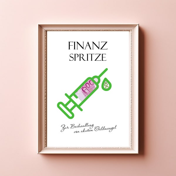 Geldgeschenk ‘Finanzspritze‘ | Money Gift DIY | Eiserne Reserve Geschenk  | Geldgeschenk für Jugendliche | Last-Minute-Geschenk