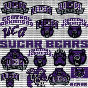 Sugar Bears SVG, Football Team SVG, Collage, Game Day, Basketball, Central Arkansas, Mom, Ready For Cricut, Instant Download.