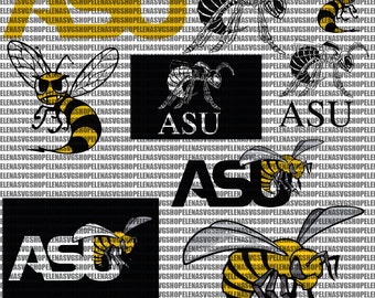 Hornets SVG, Football Team SVG, Collage, Game Day, Basketball, Alabama State, ASU, Mom, Ready For Cricut, Instant Download.