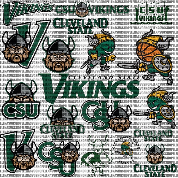 Vikings SVG, Football Team SVG, Collage, Game Day, Basketball, Cleveland State, Mom, CSU, Ready For Cricut, Instant Download.