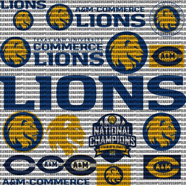 Commerce Lions SVG, Football Team SVG, Collage, Game Day, Basketball, Texas A&M, Mom, Ready For Cricut, Instant Download.