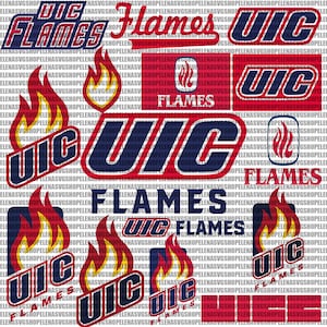Illinois Chicago SVG, Flames SVG, UIC, Giornata di gioco, College, Università, Atletica leggera, Calcio, Basket, Mamma, Download istantaneo.