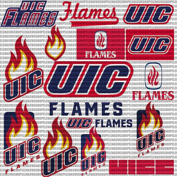 Illinois Chicago SVG, Flames SVG, UIC, Game Day, College, University, Athletics, Football, Basketball, Mom, Instant Download.