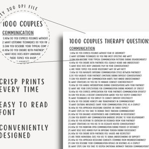 1000 Couples Therapy Questions, Marriage Counselling Session Questions, Couples Therapy Interventions, Communication Tools, Conversation