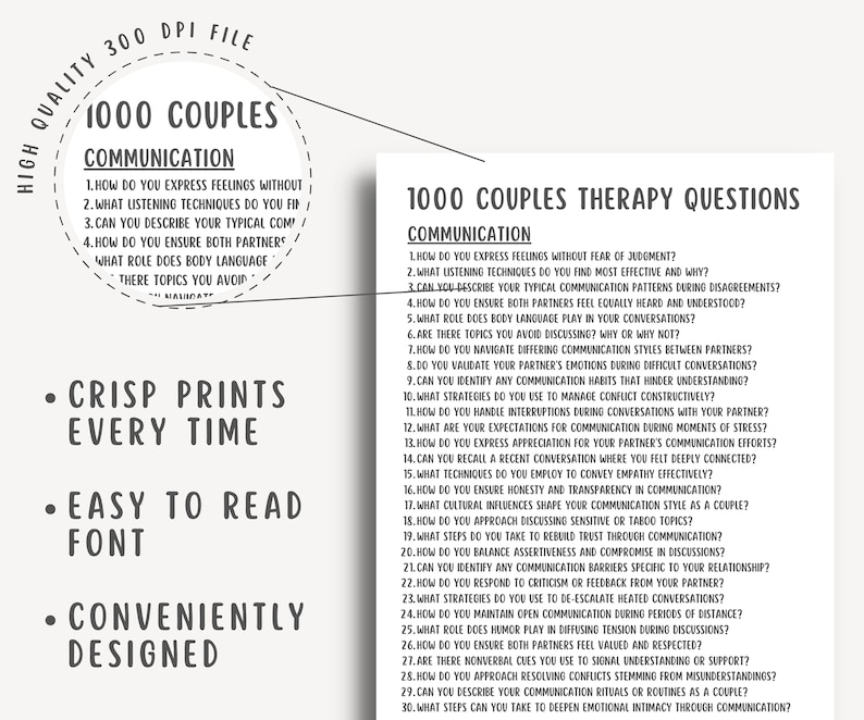 1000 Couples Therapy Questions, Marriage Counselling Session Questions, Couples Therapy Interventions, Communication Tools, Conversation