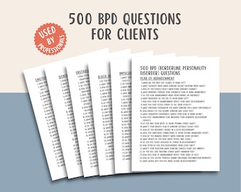 BPD Therapy Questions, emotional regulation journal, mental health workbook, healing prompts, mood tracker, self help guide, trauma recovery