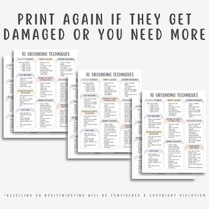 10 Grounding Techniques Cheatsheet, Anxiety Relief Guide, Stress Management, Mindfulness Exercises, Emotional Regulation, Calming Corner