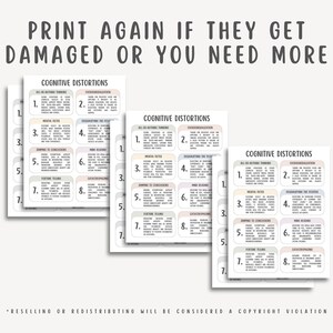 Cognitive Distortions Cheatsheet, CBT Therapy Printable, Thought Record, Automatic Negative Thoughts, Unhelpful Thinking Styles, CBT Therapy