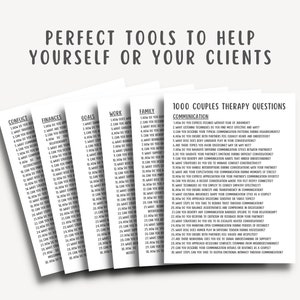 1000 Couples Therapy Questions, Marriage Counselling Session Questions, Couples Therapy Interventions, Communication Tools, Conversation