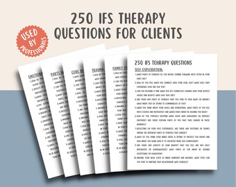 250 IFS Therapy Questions, Internal Family Systems Therapy Cheat Sheet, Therapy Interventions Phrases ACT Counselor Questions Treatment Goal