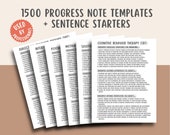1500 Progress Note Templates with Sentence Starters, Psychotherapy Notes, Therapy Interventions Counselor Therapy Cheatsheet Counselor Notes