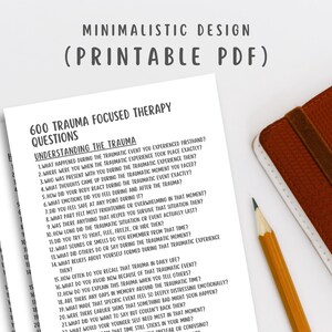 600 Trauma-Focused Therapy Questions, Trauma Healing Prompts, PTSD, Mental Health Worksheets, Shadow Work, Inner Child, EMDR Therapist Tools