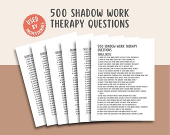 500 Shadow Work Therapy Questions, Inner Child Healing, Shadow Journal, Self Discovery, Mental Health Tools, Emotional Healing, Printable