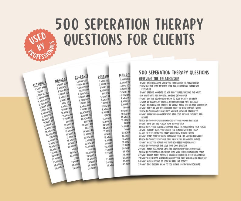 500 Separation Therapy Questions, Breakup Recovery Workbook ...