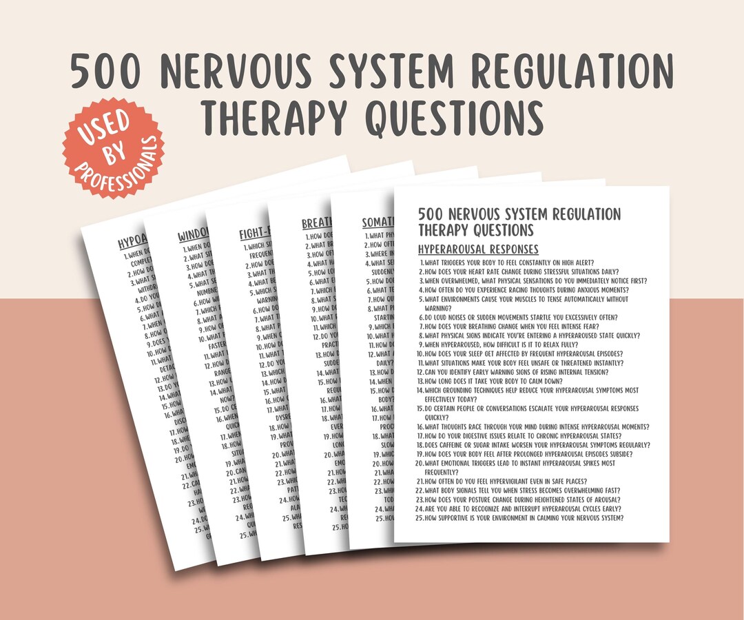 Nervous System Regulation, Trauma Healing Workbook, Somatic Therapy ...