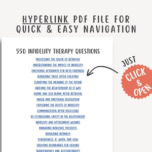 550 Infidelity Therapy Questions, Affair Recovery, Marriage Counseling, Trust Rebuilding, Relationship Healing, Couples Therapy Workbook