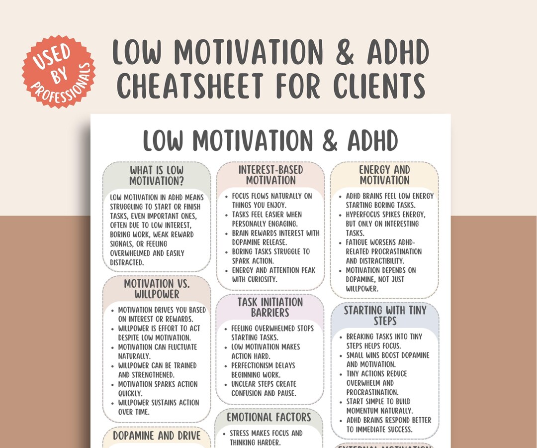Low Motivation & ADHD, ADHD Motivation Boost, Focus Support ADHD, Task ...