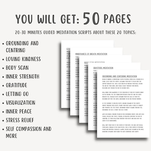 20-30 Minute Guided Meditation Scripts, Anxiety, Depression, Stress Reduction, Trauma Recovery, Boundaries, Self-Esteem, DBT, CBT Meditation