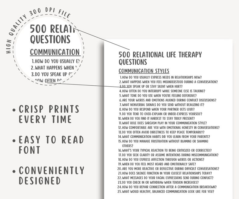 Relational Life Therapy Questions, couples communication prompts, marriage workbook, relationship repair guide intimacy builder trust issues