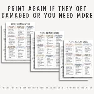 People Pleasing Cycle Cheatsheet, Boundary Setting Guide, Self Worth Workbook, Emotional Awareness, Codependency Recovery, Personal Growth