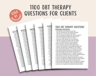 1100 DBT Therapy Questions, Dialectical Behavioral Therapy, Cognitive Distortions, Counseling Office Resources, Mental Health Social Worker