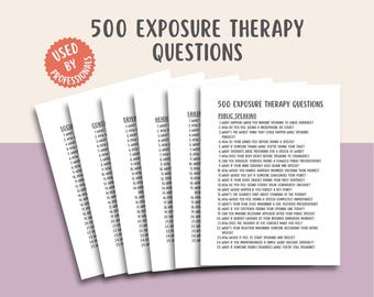 500 Exposure Therapy Questions, Anxiety Workbook, Mental Health Tools, CBT Worksheets, Fear Ladder, Therapy Prompts, Coping Skills, PDF