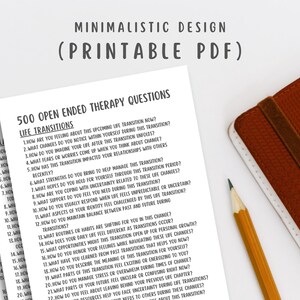 Open Ended Therapy Questions, client conversation prompts, mental health handout, reflection cards, counseling tool, talk therapy printable