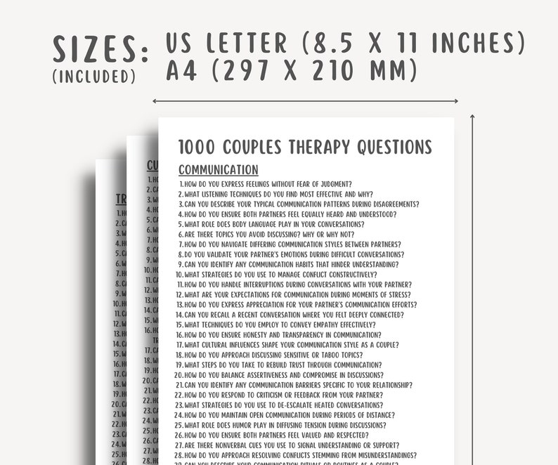 1000 Couples Therapy Questions, Marriage Counselling Session Questions, Couples Therapy Interventions, Communication Tools, Conversation