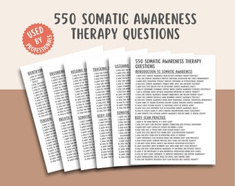 550 Fragen zur somatischen Bewusstseinstherapie, Verbindung zum Geist und zum Körper, Body Scan Anweisungen, Traumaheilungswerkzeuge, Beratung, Wellness-Karten