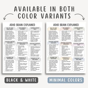 ADHD Brain Explained Cheatsheet, Neurodivergent Support Guide, Focus and Attention Tool, Executive Function Worksheet, Mental Clarity Aid