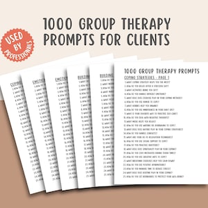 1000 Gruppentherapie-Aufführungen, offene Fragen für Gruppentherapie-Spickzettel, Gesprächsstarter, Gruppentherapie-Aktivitäten, psychische Gesundheit