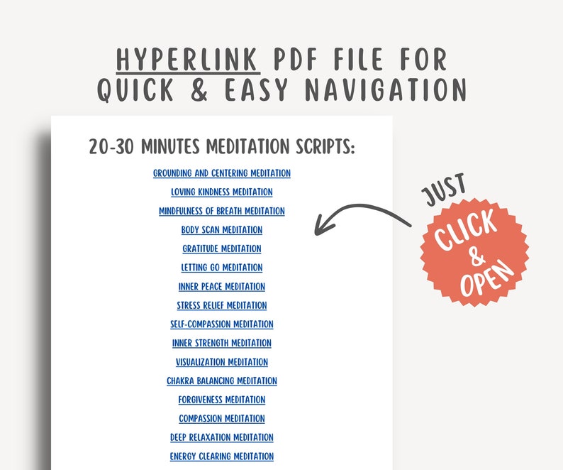20-30 Minute Guided Meditation Scripts, Anxiety, Depression, Stress Reduction, Trauma Recovery, Boundaries, Self-Esteem, DBT, CBT Meditation