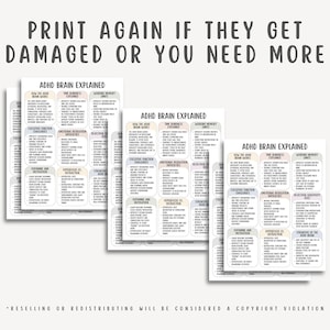 ADHD Brain Explained Cheatsheet, Neurodivergent Support Guide, Focus and Attention Tool, Executive Function Worksheet, Mental Clarity Aid