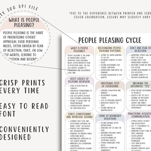 People Pleasing Cycle Cheatsheet, Boundary Setting Guide, Self Worth Workbook, Emotional Awareness, Codependency Recovery, Personal Growth