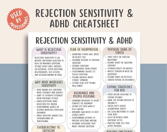 Rejection Sensitivity ADHD Cheatsheet, RSD ADHD Explained, Emotional Dysregulation Adhd, Emotional Triggers, Neurodivergent Support Guide