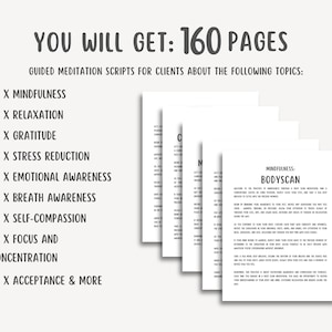 160 Guided Meditation Scripts Bundle, Personal Growth Body Awareness Mindful Scripts, Emotional Regulation Relaxation Meditation Bundle