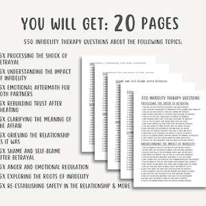 550 Infidelity Therapy Questions, Affair Recovery, Marriage Counseling, Trust Rebuilding, Relationship Healing, Couples Therapy Workbook