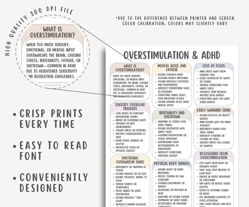 Overstimulation Management, ADHD Sensory Tools, Neurodivergent Support, ADHD Coping Strategies, Focus And Calm, Emotional Regulation