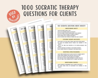 1000 Socratic Therapy Questions, Intervention Phrases, Therapy Cheat Sheet ACT, Mental Health Counsellor Resources, Critical Thinking