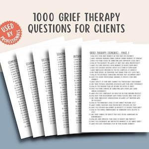 1000 Perguntas sobre Terapia do Luto, Intervenções de Terapia do Luto e Perda, Conselheiro ACT, Cartões de Conversa para Quebrar o Gelo, Terapia de Saúde Mental