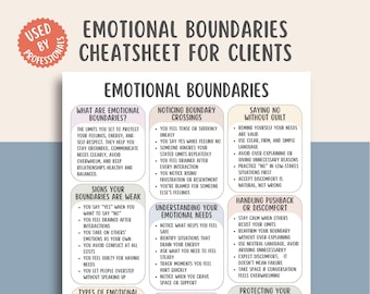 Emotional Boundaries Cheatsheet, Personal Space Guide, Relationship Limits, Communication Skills, Self Protection, Healthy Connection Tips